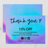 Imitate Holographic Vielen Dank Einladung (Vorne/Hinten)