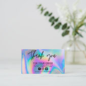 Imitate Holographic Vielen Dank für Ihre trendy Bu Visitenkarte (Stehend Vorderseite)