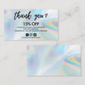 Imitate Holographie Vielen Dank Visitenkarte (Vorne/Hinten)