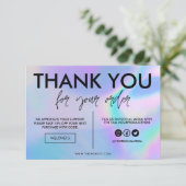 Imitate Holographische Farbe Danke Media Insert (Stehend Vorderseite)