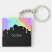 Imitate Holographische Farbenfrohe moderne Regenbo Schlüsselanhänger (Rückseite)