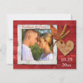 IMITATE Holz, Blätter, Herz, Weizen FOTO Rett Datu Save The Date (Vorderseite)