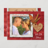 IMITATE Holz, Blätter, Herz, Weizen FOTO Rett Datu Save The Date (Vorne/Hinten)