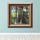 Imitate Holz Gerahmtes Fenster Tropische Sicht Lei Leinwanddruck (Insitu (Holzboden))