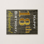 Imitate Holz, Imitate Gold 18. Geburtstag + Indivi Puzzle (Horizontal)