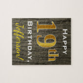 Imitate Holz, Imitate Gold 19. Geburtstag + Indivi Puzzle (Horizontal)