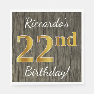 Imitate Holz, Imitate Gold 22. Geburtstag + Indivi Serviette