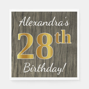 Imitate Holz, Imitate Gold 28. Geburtstag + Indivi Serviette