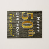 Imitate Holz, Imitate Gold 50. Geburtstag + Indivi Puzzle (Horizontal)