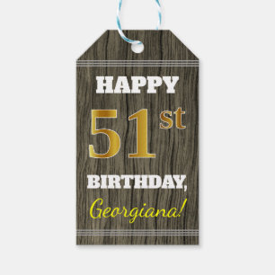 Imitate Holz, Imitate Gold 51. Geburtstag + Indivi Geschenkanhänger