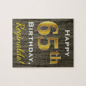 Imitate Holz, Imitate Gold 65. Geburtstag + Indivi Puzzle (Horizontal)