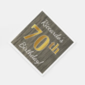 Imitate Holz, Imitate Gold 70. Geburtstag + Indivi Serviette (Ecke)