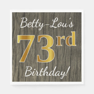 Imitate Holz, Imitate Gold 73. Geburtstag + Indivi Serviette