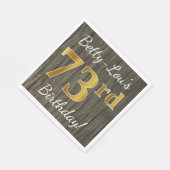 Imitate Holz, Imitate Gold 73. Geburtstag + Indivi Serviette (Ecke)