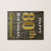 Imitate Holz, Imitate Gold 80. Geburtstag + Indivi Puzzle (Horizontal)