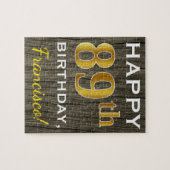 Imitate Holz, Imitate Gold 89. Geburtstag + Indivi Puzzle (Horizontal)
