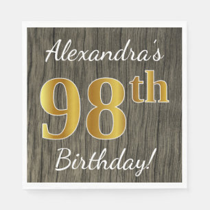 Imitate Holz, Imitate Gold 98. Geburtstag + Indivi Serviette