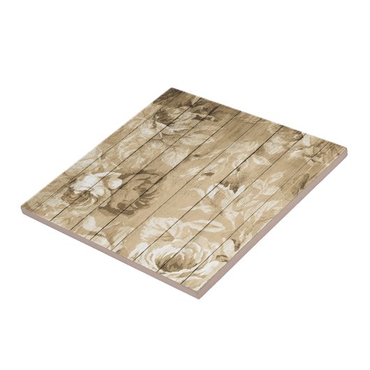 Imitate Holz mit Rose Keramik Tile Fliese (Seite)