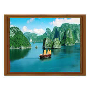 Imitate Holz Rahmen Malaysia Sailboat Ozean Fotodruck
