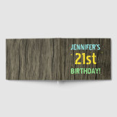 Imitate Holz, Textanstrich, 21. Geburtstag + Name Gästebuch (Voll)
