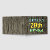 Imitate Holz, Textanstrich, 28. Geburtstag + Name Gästebuch (Voll)