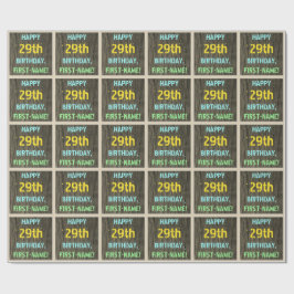 Imitate Holz, Textanstrich, 29. Geburtstag + Name Geschenkpapier