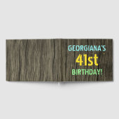 Imitate Holz, Textanstrich, 41. Geburtstag + Name Gästebuch (Voll)