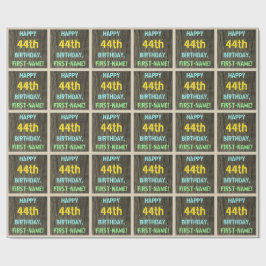 Imitate Holz, Textanstrich, 44. Geburtstag + Name Geschenkpapier