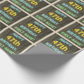 Imitate Holz, Textanstrich, 47. Geburtstag + Name Geschenkpapier (Ecke)