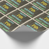 Imitate Holz, Textanstrich, 7. Geburtstag + Name Geschenkpapier (Ecke)