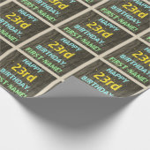 Imitate Holz, Textanzeige gestrichen, 23. Geburtst Geschenkpapier (Ecke)