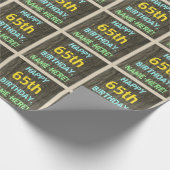 Imitate Holz, Textanzeige gestrichen, 65. Geburtst Geschenkpapier (Ecke)
