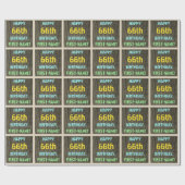 Imitate Holz, Textanzeige gestrichen, 66. Geburtst Geschenkpapier (Flach)