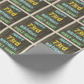 Imitate Holz, Textanzeige gestrichen, 73. Geburtst Geschenkpapier (Ecke)