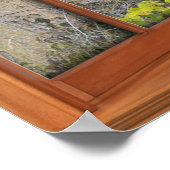 Imitate Holzbällenfenster Illusion - Graslandschaf Poster (Ecke)