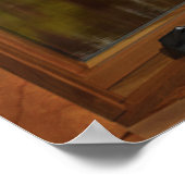 Imitate Holzbowfenster Illusion - Bergwelt Poster (Ecke)