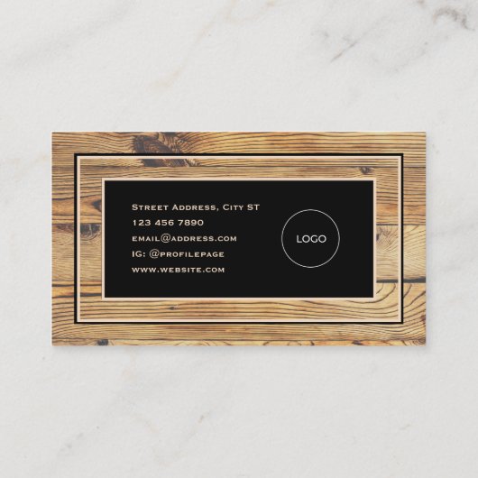 Imitate Holzbrettstruktur Visitenkarte (Rückseite)
