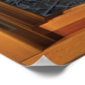 Imitate Holzfenster-Illusion - Frostiger Winterbli Poster (Ecke)