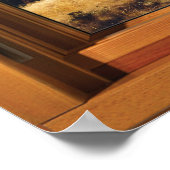 Imitate Holzfenster Illusion - Pinienbäume im Herb Poster (Ecke)