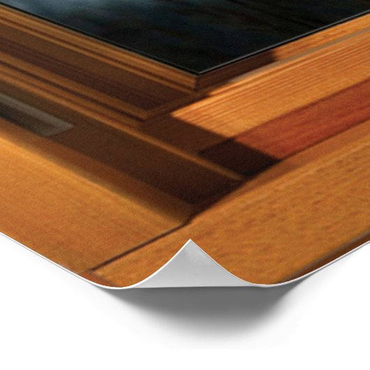 Imitate Holzfenster-Illusion - Vogelschloss Poster (Ecke)