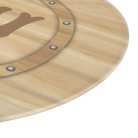 Imitate Holzkörner-Monogramm Schneidebrett (Ecke)