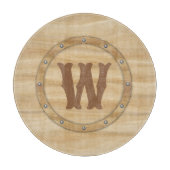 Imitate Holzkörner-Monogramm Schneidebrett (Vorderseite)