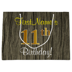 Imitate HolzLook, Imitate Gold 11. Geburtstag + Na Große Geschenktüte