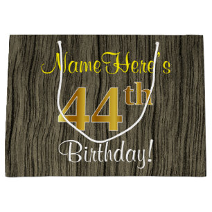 Imitate HolzLook, Imitate Gold 44. Geburtstag + Na Große Geschenktüte
