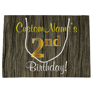 Imitate Holzschau, Imitate Gold 2. Geburtstag + Na Große Geschenktüte