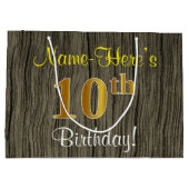 Imitate Holzschauen, Imitate Gold 10. Geburtstag + Große Geschenktüte (Rückseite)