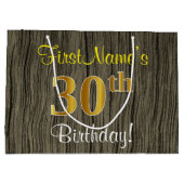 Imitate Holzschauen, Imitate Gold 30. Geburtstag + Große Geschenktüte (Rückseite)