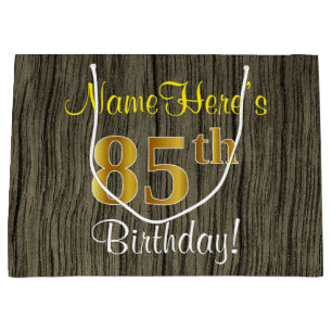 Imitate Holzschauen, Imitate Gold 85. Geburtstag + Große Geschenktüte