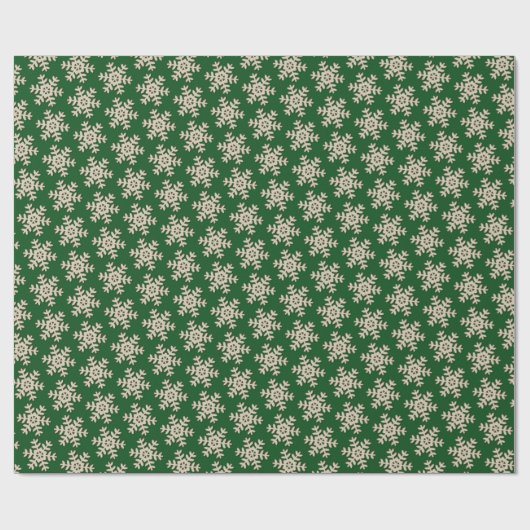 Imitate Holzschneeflockenmuster auf festem Grün Geschenkpapier (Flach)