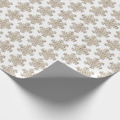 Imitate Holzschneeflockenmuster auf festem Weiß Geschenkpapier (Ecke)